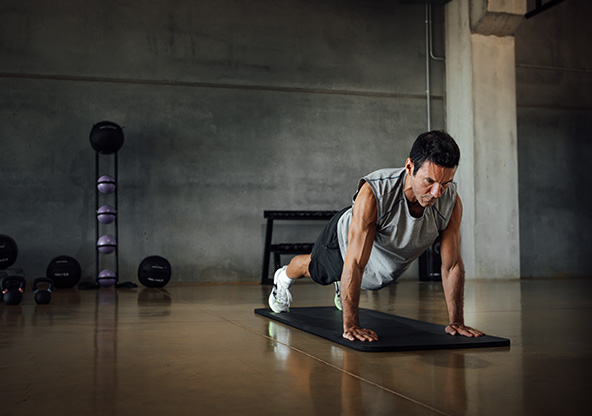 A man doing push-ups